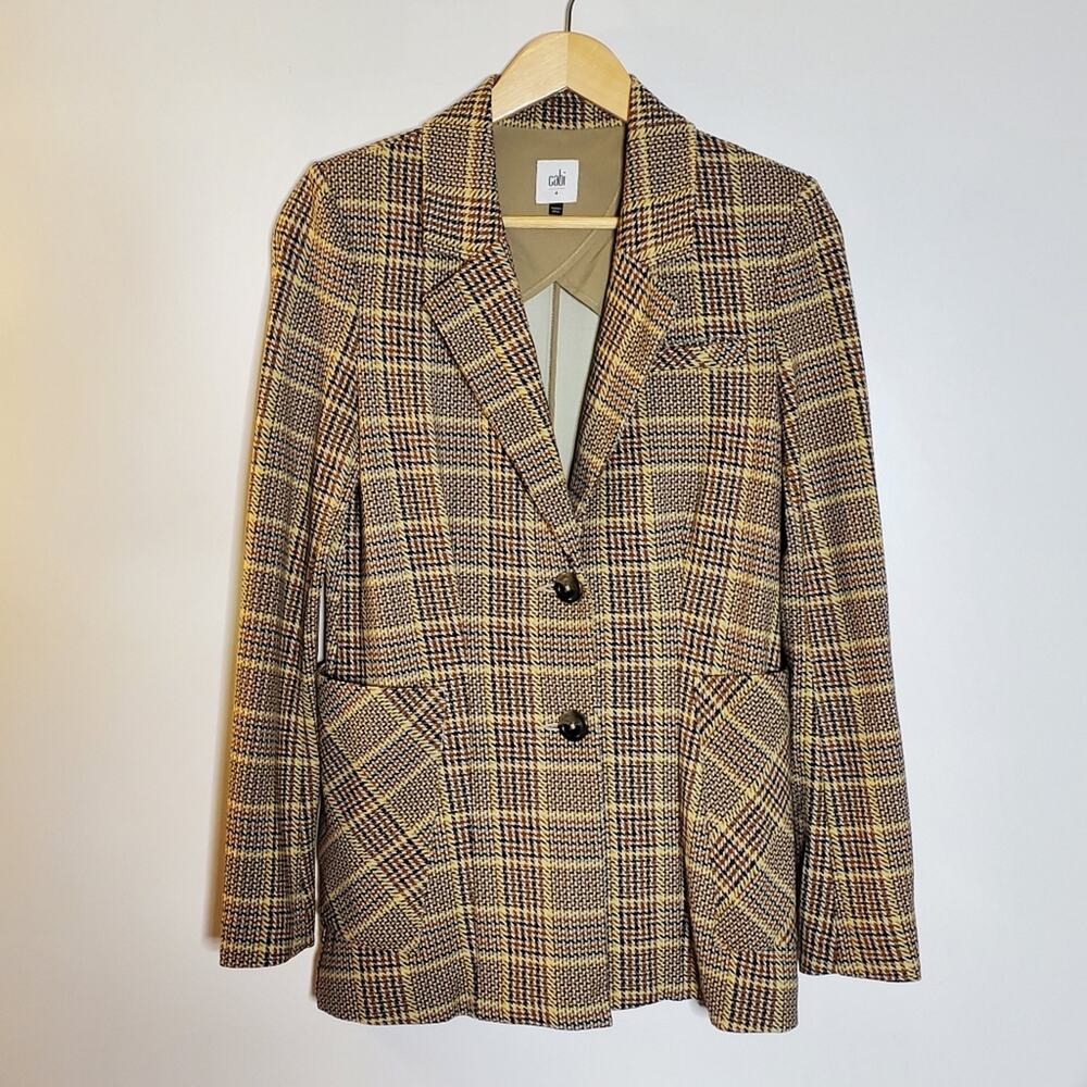 CABI Womens Pastime Blazer #3548 Plaid Suit Jacket Career Business